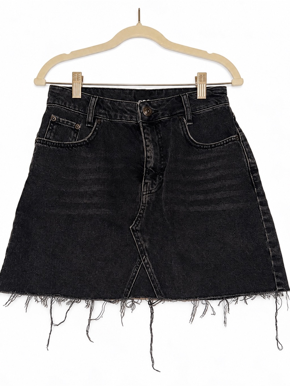 Urban Outfitters BDG Black Denim Raw Hem Mini Skirt